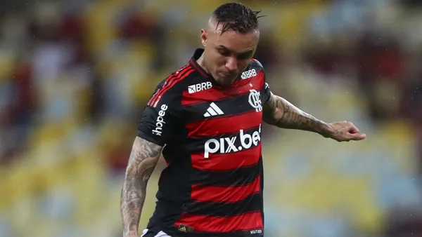 Everton Cebolinha em partida pelo Flamengo. Foto: Gilvan de Souza/Flamengo