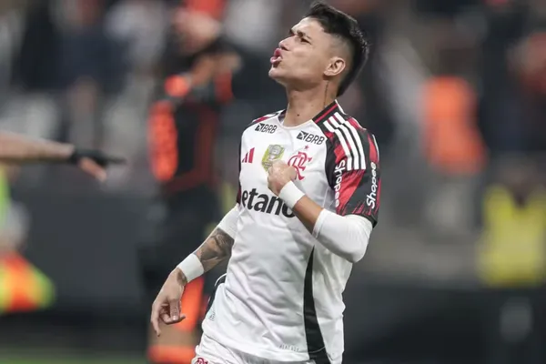 Luiz Araújo comemora gol durante jogo entre Corinthians e Flamengo — Foto: Gilvan de Souza/Flamengo