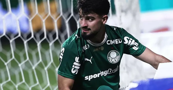 Flaco López jogador do Palmeiras durante partida contra o Mirassol no estádio Arena Allianz Parque pelo campeonato Brasileiro A 2026. Foto: Ettore Chiereguini/AGIF