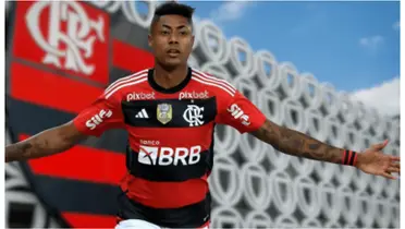 Bruno Henrique com a camisa do Flamengo
