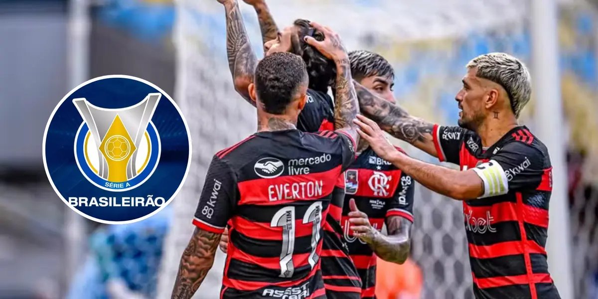 Equipe Flamengo no Cariocão e o logo do Brasileirão
