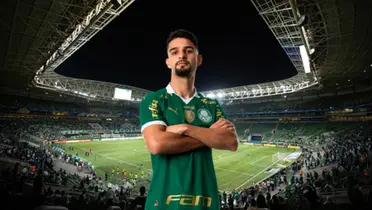 Flaco López com a camisa do Palmeiras