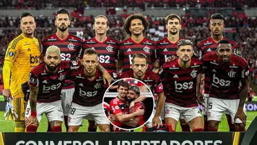 Jogadores do elenco do Flamengo de 2019 reunidos
