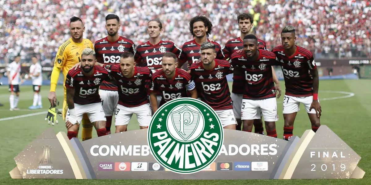 Jogadores do Flamengo campeão da Libertadores de 2019 perfilados