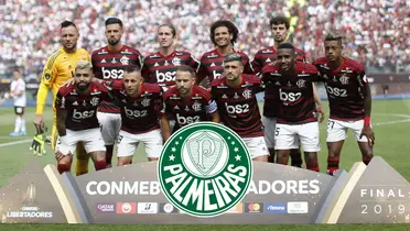 Jogadores do Flamengo campeão da Libertadores de 2019 perfilados