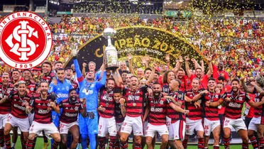 Jogadores do Flamengo comemoram o título da Libertadores 2022