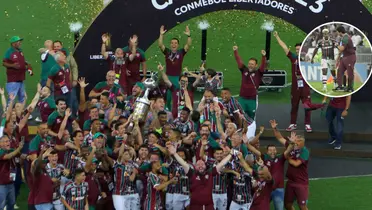 Jogadores do Fluminense comemoram o título da Copa Libertadores