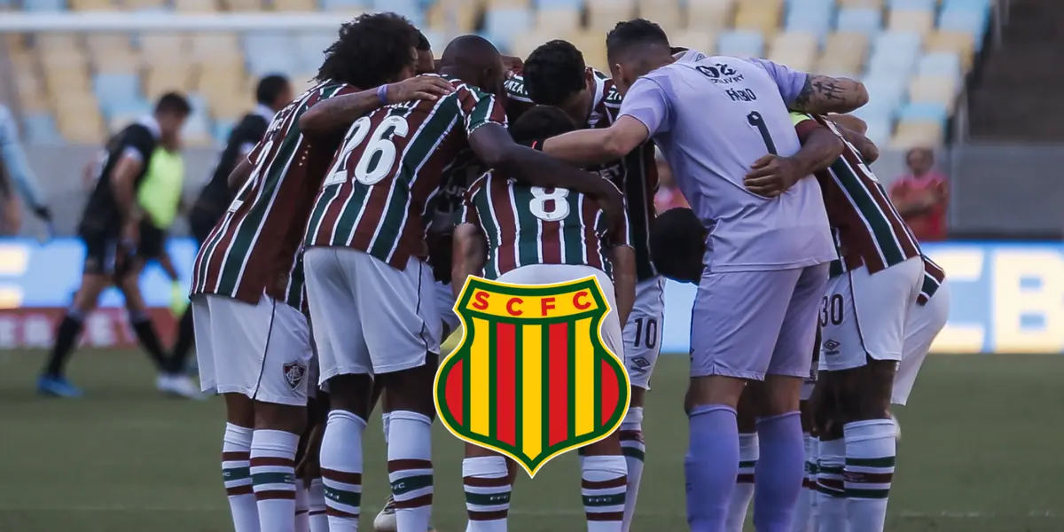 Jogadores do Fluminense reunidos antes de partida do clube