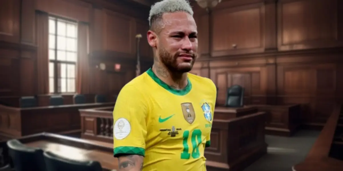 Neymar chorando com a camisa da Seleção Brasileira