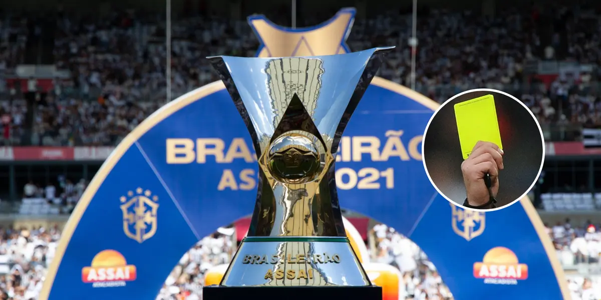 Troféu do Campeonato Brasileiro exposto antes de partida da competição