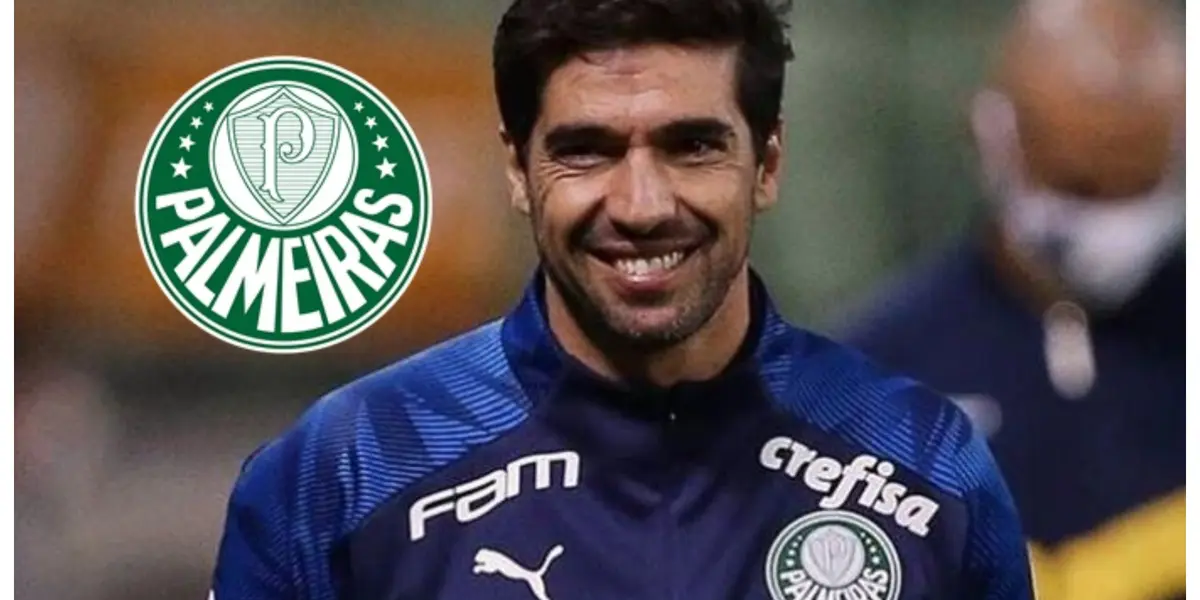 Abel Ferreira com a camisa do Palmeiras