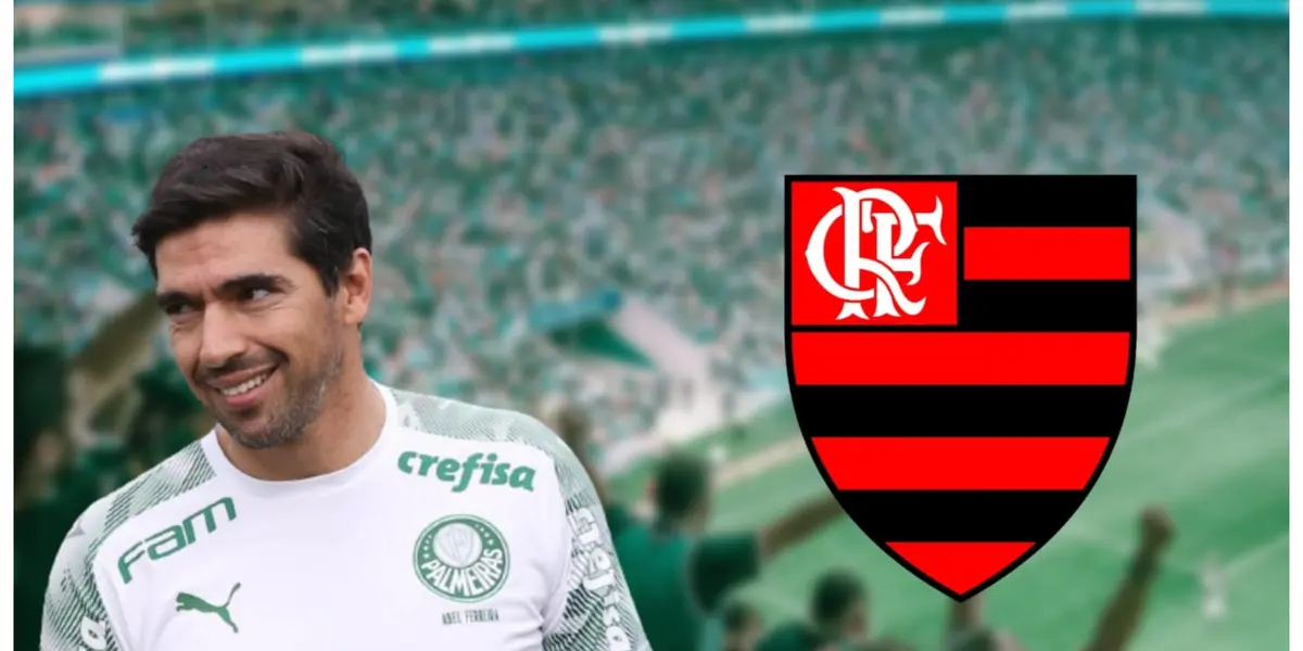 Abel Ferreira com a camisa do Palmeiras