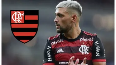 Arrascaeta com a camisa do Flamengo