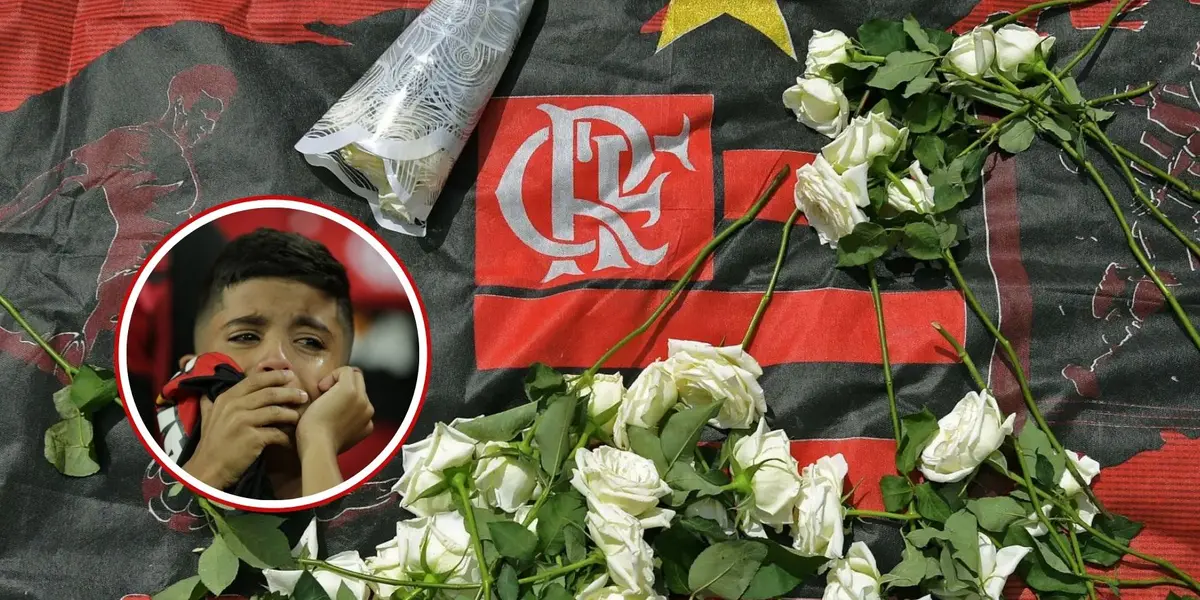 Escudo do Flamengo em meio ao luto