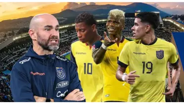 Gonçalo, Arboleda e Kendry Paez com a camisa da Seleção do Equador