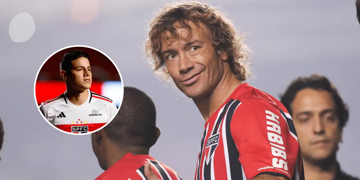 James Rodríguez recebe conselho de Diego Lugano