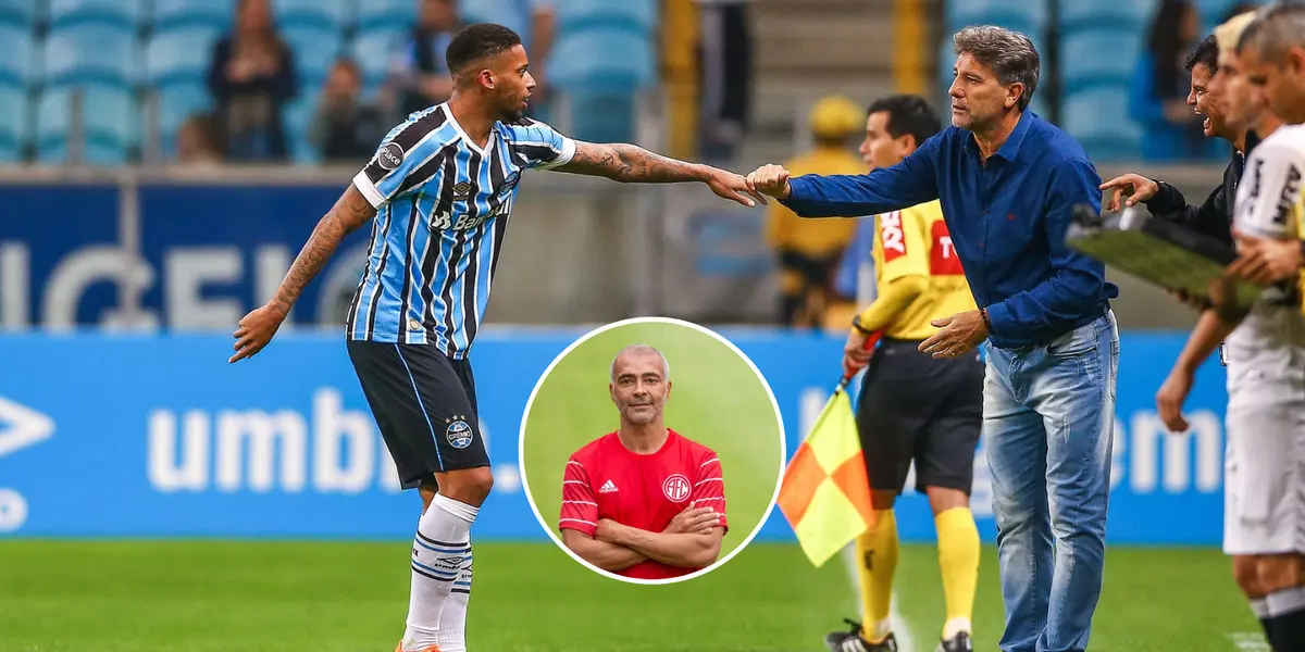 Jogador do Grêmio comprimenta Renato Gaúcho