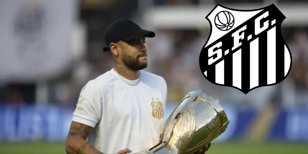 Neymar com a taça do Campeonato Paulista 2024