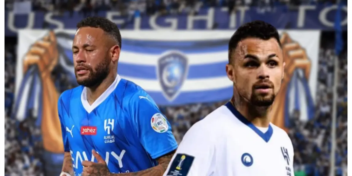 Neymar e Michael com a camisa do Al-Hilal