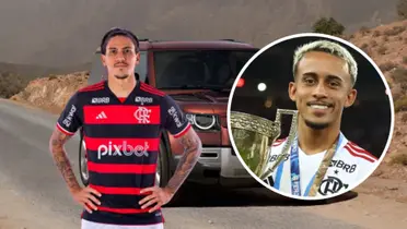 Pedro e Matheus Gonçalves com a camisa do Flamengo