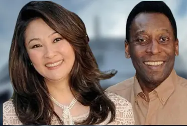 Pelé e Márcia Aoki