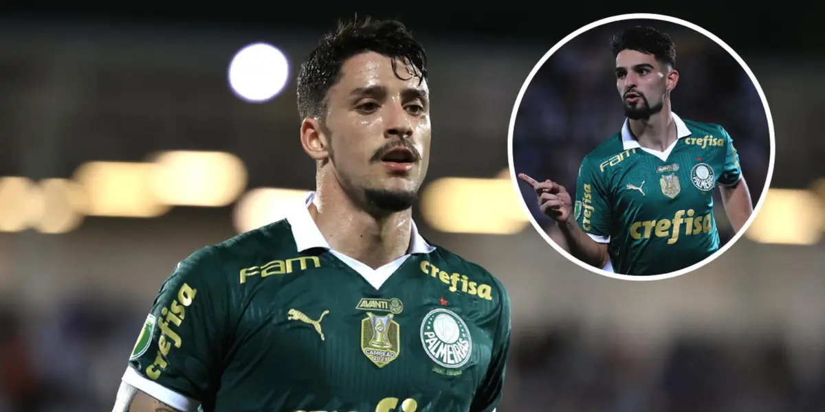 Piquerez e Flaco López em ação pelo Palmeiras