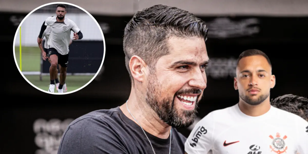Raniele, António Oliveira e Maycon no Corinthians