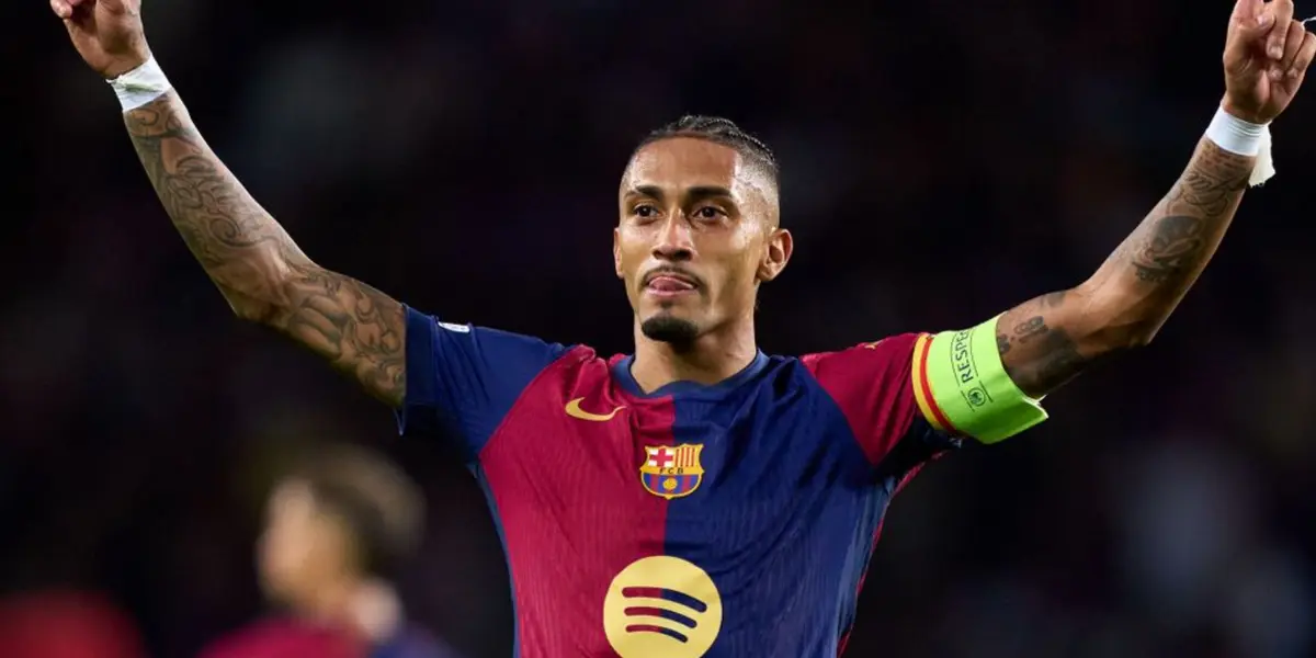 Raphinha pelo Barcelona. Foto: Divulgação