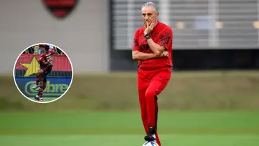 Tite apreensivo em treinamento do Flamengo