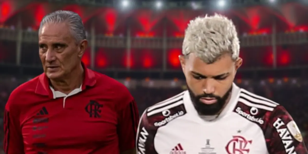 Tite com a camisa do Flamengo e Gabigol com a camisa do Flamengo