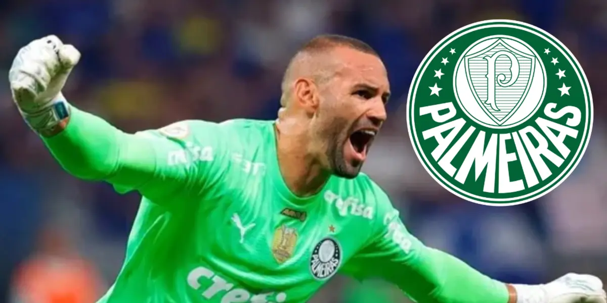 Weverton com a camisa do Palmeiras