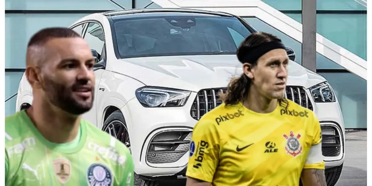 Weverton com a camisa do Palmeiras e Cássio com a camisa do Corinthians