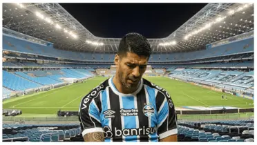 A Luis Suárez com a camisa do Gremio