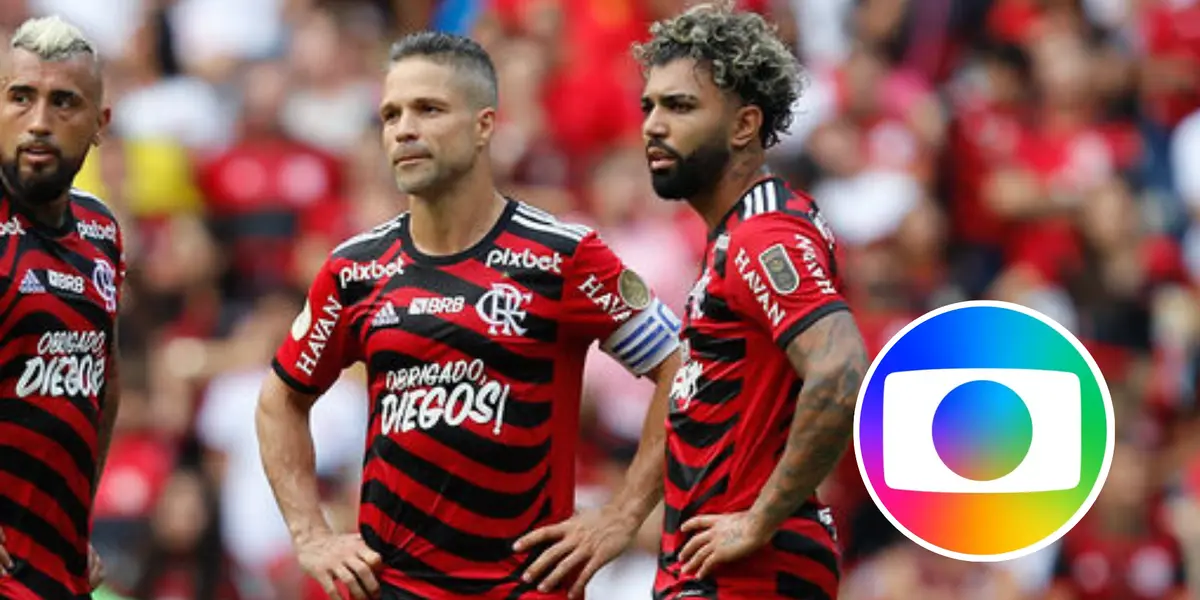 Arturo Vidal, Diego Ribas, Gabigol e logo da Globo