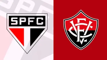 Escudo do São Paulo e ao lado o escudo do EC Vitória