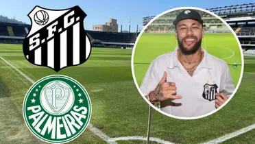 Neymar com a camisa do Santos na Vila Belmiro