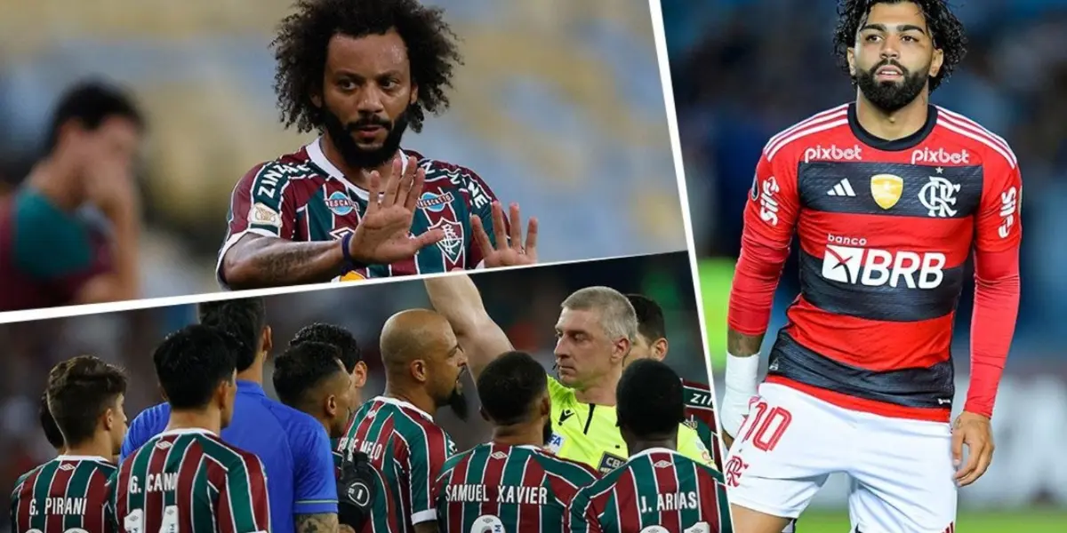 No classico Flu x Fla terminou muito quente entre Marcelo e Gabigol