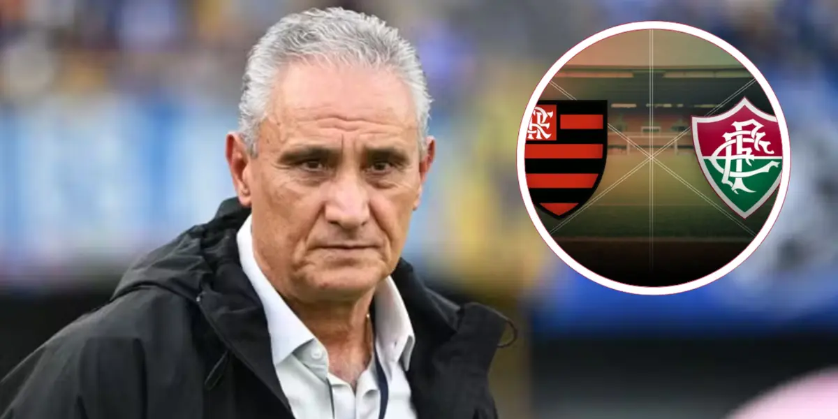 Tite durante partida do Flamengo no Brasileirão