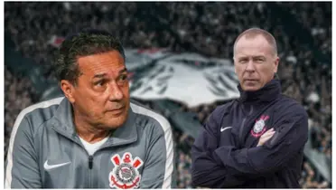 Vanderlei Luxemburgo e Mano Menezes com a camisa do Corinthians